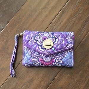 Vera Bradley Purple Floral Quilted Wristlet